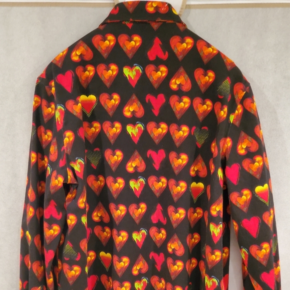 VERSACE Heart Print Denim Shirt with Crystal - Picture 6 of 8